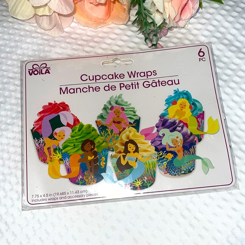MERMAIDS Voila Cupcake Wraps, Six Piece NEW